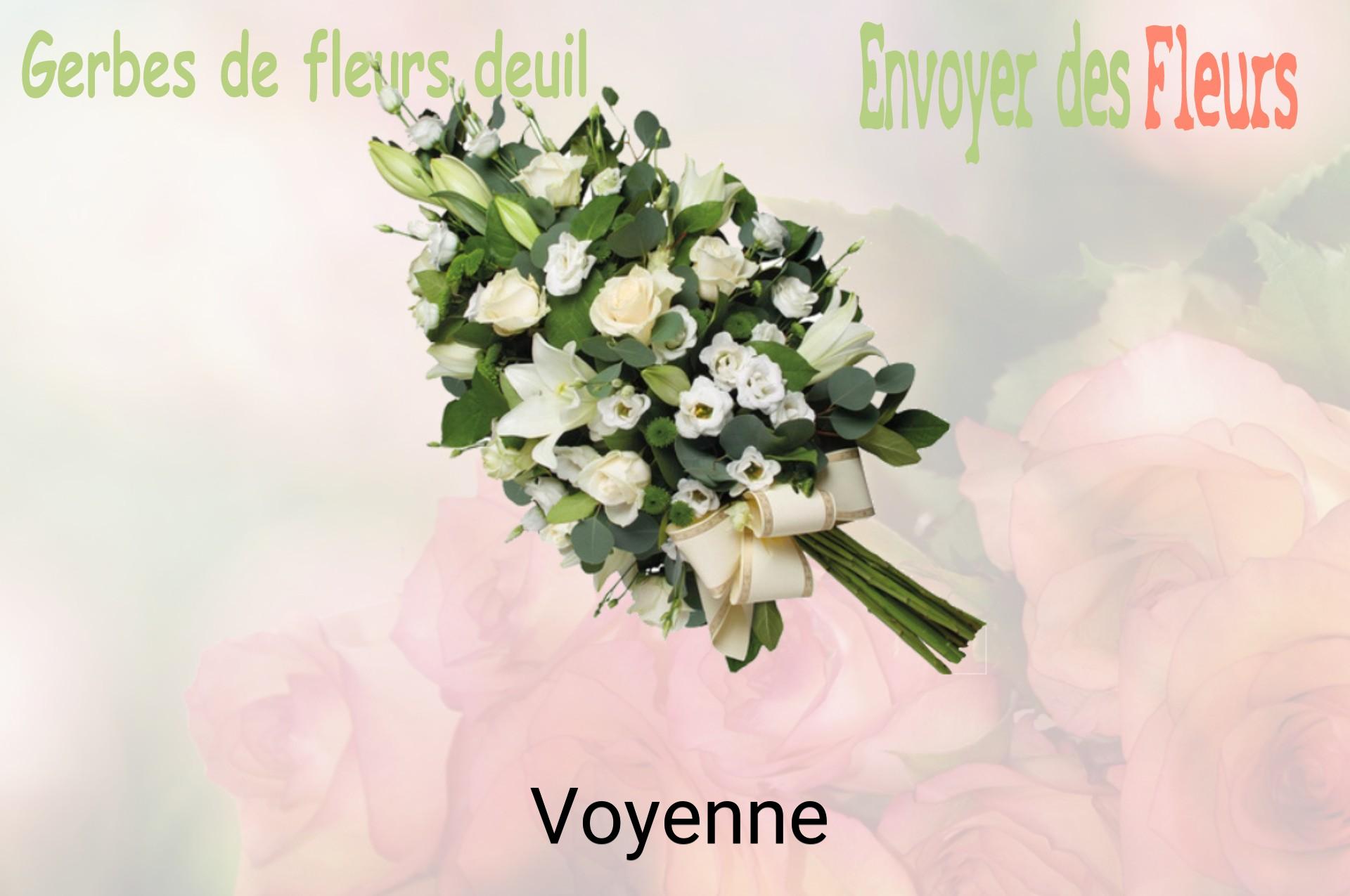 Gerbe de fleurs de deuil livrée à Voyenne